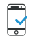 image of mobile phone with blue checkmark