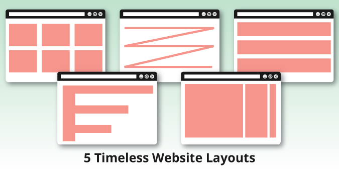 Collage of website layouts. 